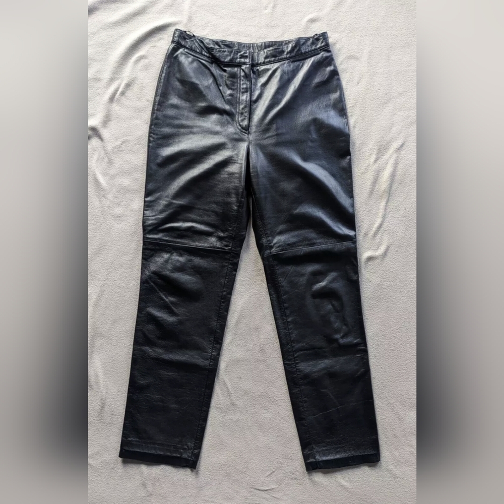 Ralph Lauren Women's Black Leather Pants Size 12